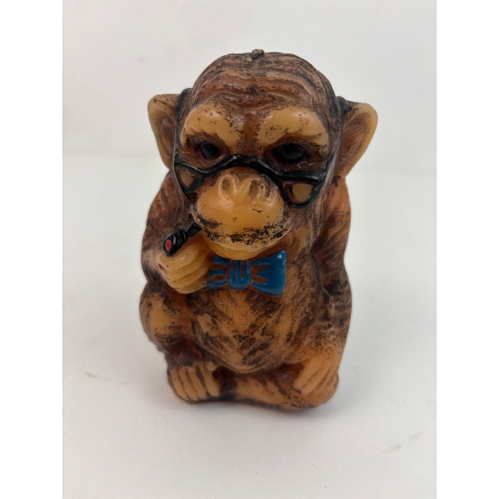 Vintage Animal Delights Monkey Figural Candle Hong Kong Hand Painted